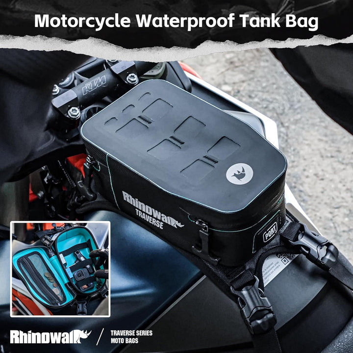 Rhinowalk Motorrad Tankrucksack Wasserdicht Hartschale Erweiterbar 2L Sitz Aufbewahrungstasche Tasch
