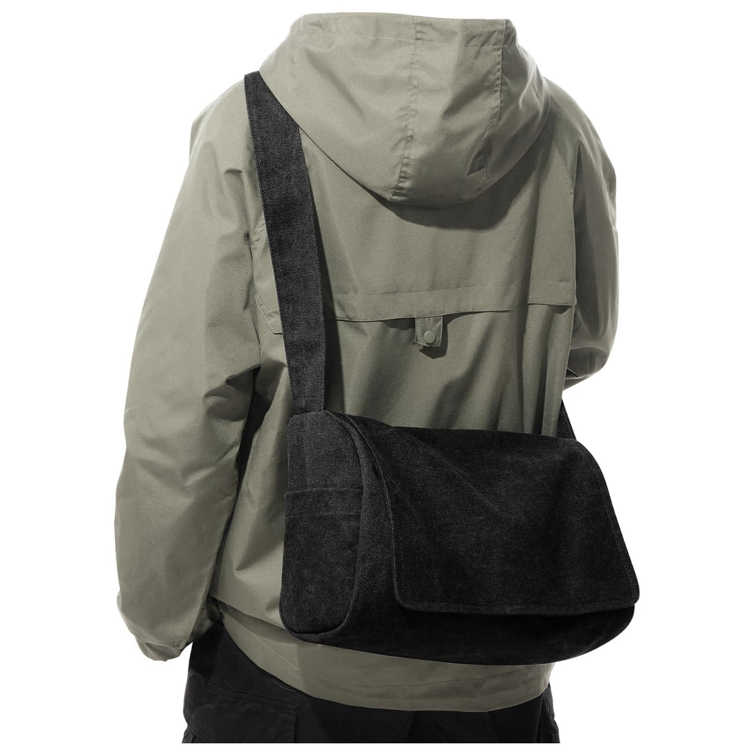 Umhängetaschen Herren aus Canvas, Vintage Canvas Messenger Bag, Laptoptasche 15.6 Zoll Arbeitstasche
