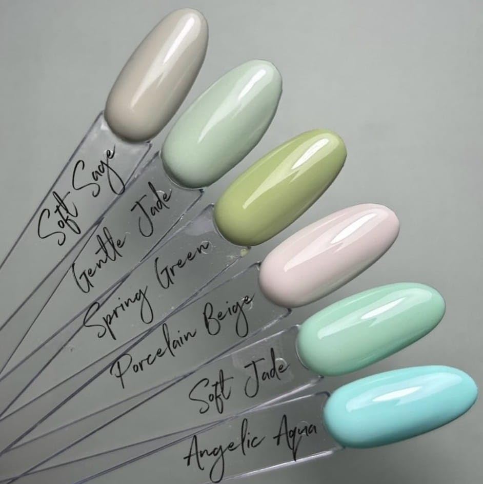 Pink Gellac UV Gel Nagellack - 323 Gentle Jade 15 ml - Lang Anhaltend UV Nagellack Grün - Gel UV für