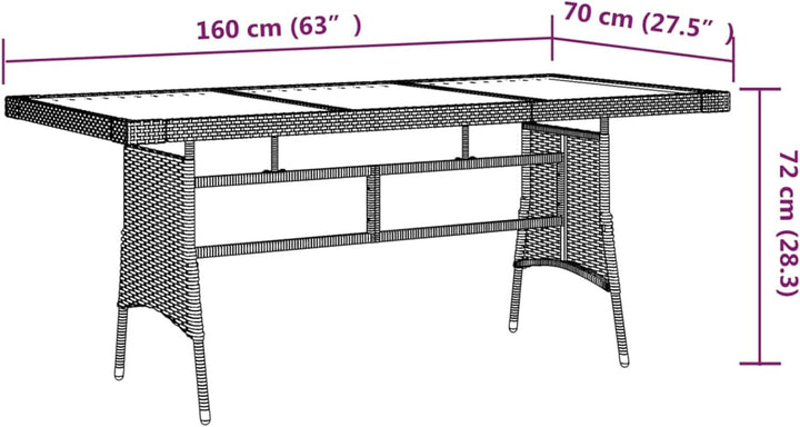 Gecheer Gartentisch Esstisch Holztisch Terrassentisch Balkontisch Gartenmöbel Tisch Poly Rattan & Ma