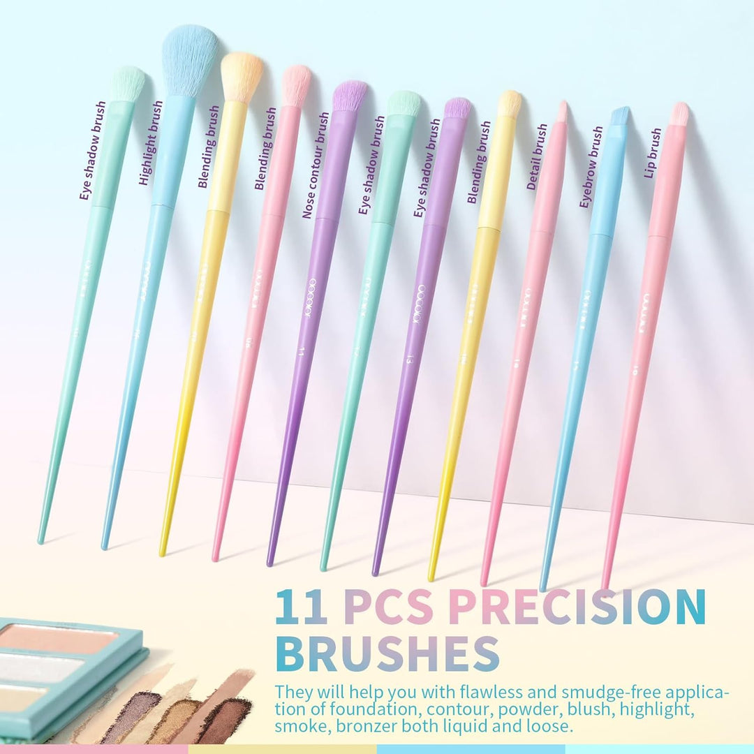 Pinselset Makeup Docolor 17 Stück Make up Pinsel Set Rosa Schminkpinsel Set Enthält Lidschattenpinse