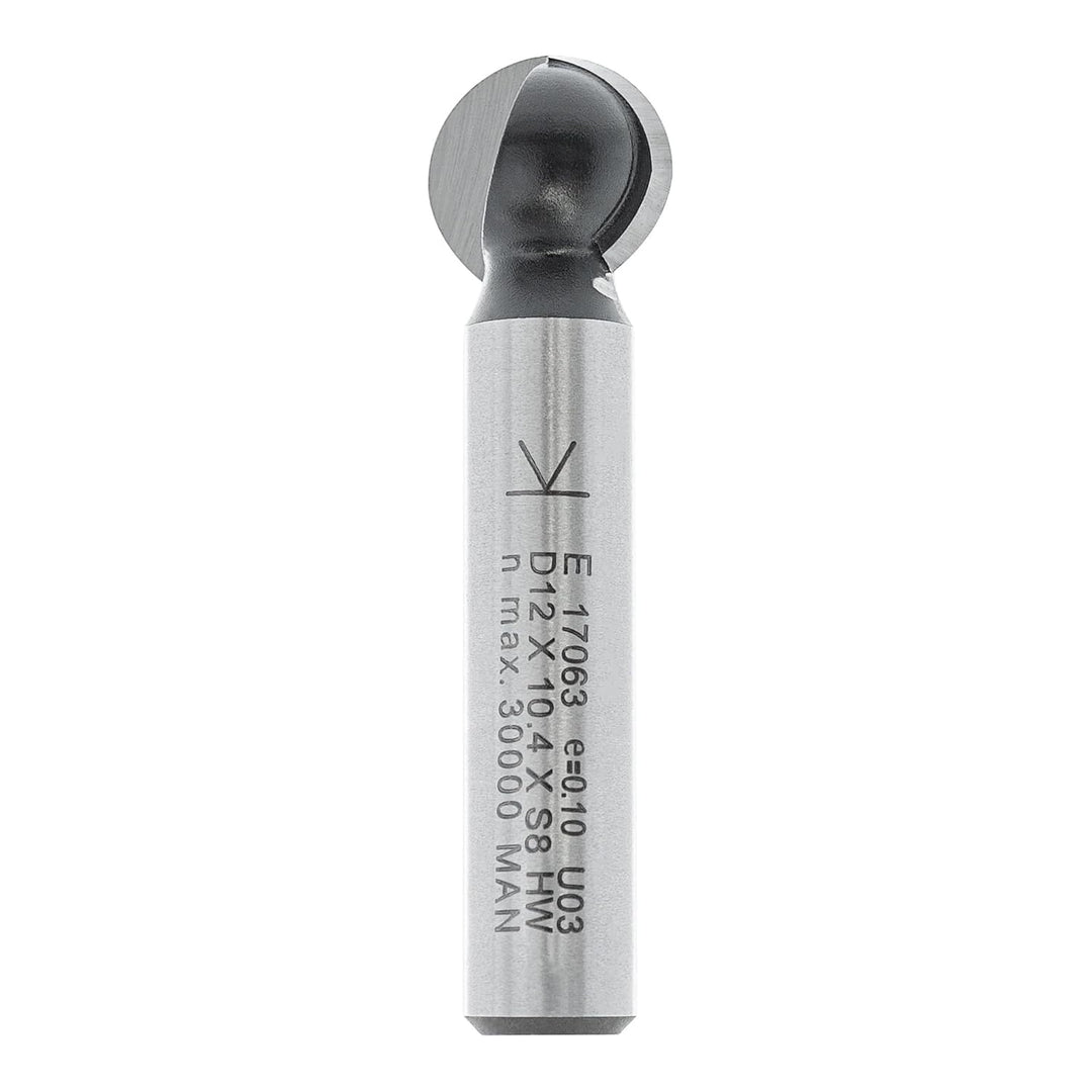 ENT 17063 Kugelfräser HW, Schaft (S) 8 mm, Durchmesser (D) 12 mm, NL 10,47 mm, R 6 mm, T 2 mm, SL 32