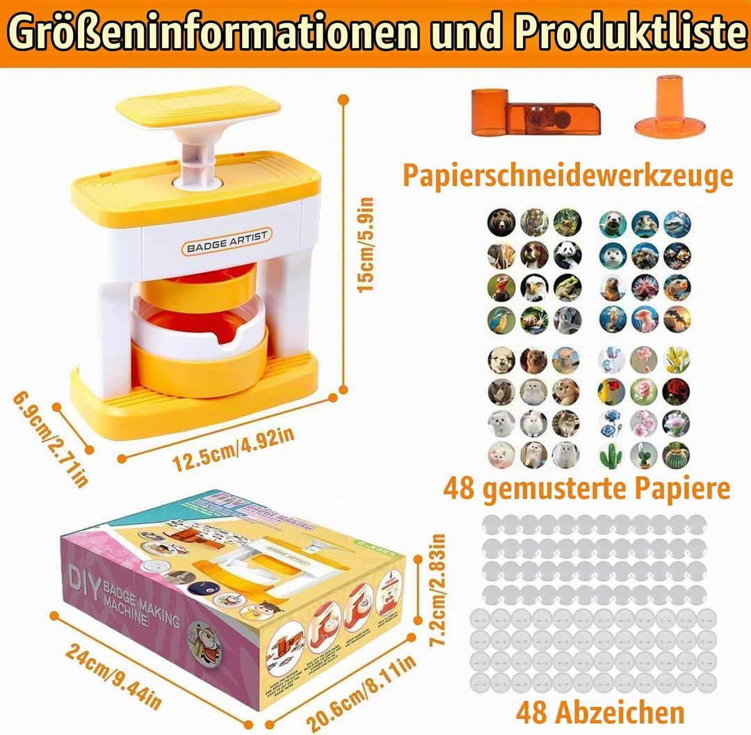 Button Maker Badge Machine 55mm (2.16Zoll) - DIY Buttonmaschine Abzeichen Macher Pin Badge Presse Ki