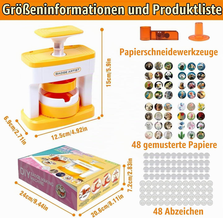 Button Maker Badge Machine 55mm (2.16Zoll) - DIY Buttonmaschine Abzeichen Macher Pin Badge Presse Ki