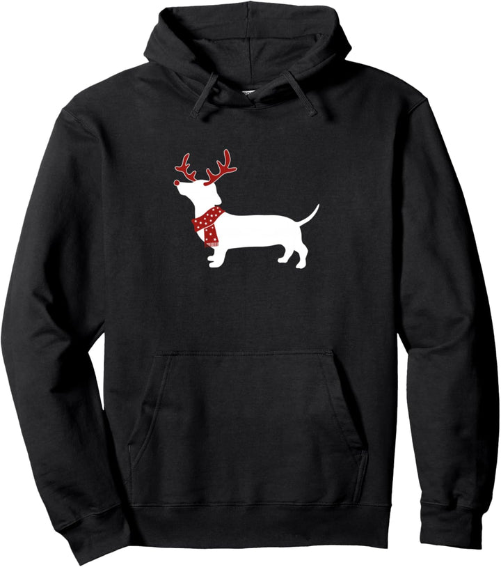 Dackel Dachshund mit Geweih Weihnachten X-mas Geschenk Pullover Hoodie