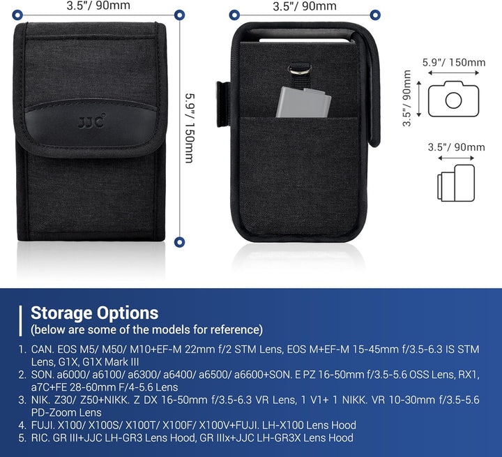JJC Kompaktkameratasche für Fujifilm X100VI X100V X100T für Sony a6700 a6600 a6400 a6100 w 16-50 mm