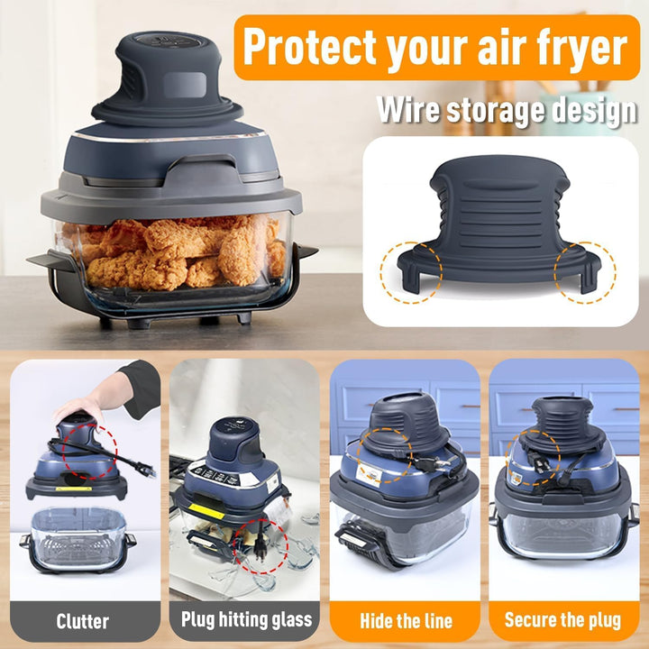 Airfryer Zubehör für Ninja CRISPi 2 Stück Silikonform+ Spritzschutz + Silikonmatten + Heissluftfritt