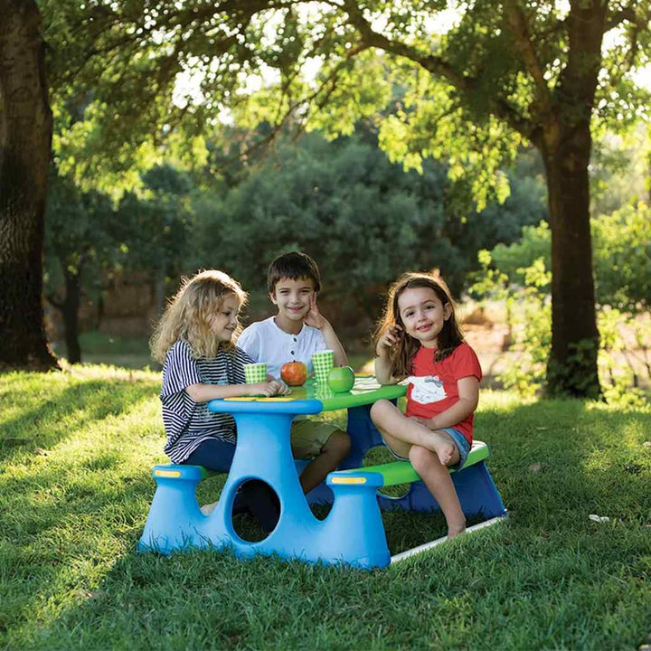 Kinder Picknickbank mit Tisch Polypropylen PP 89,5x84,5x48 cm Set für 4 Kinder ab 18 Monaten für Gar