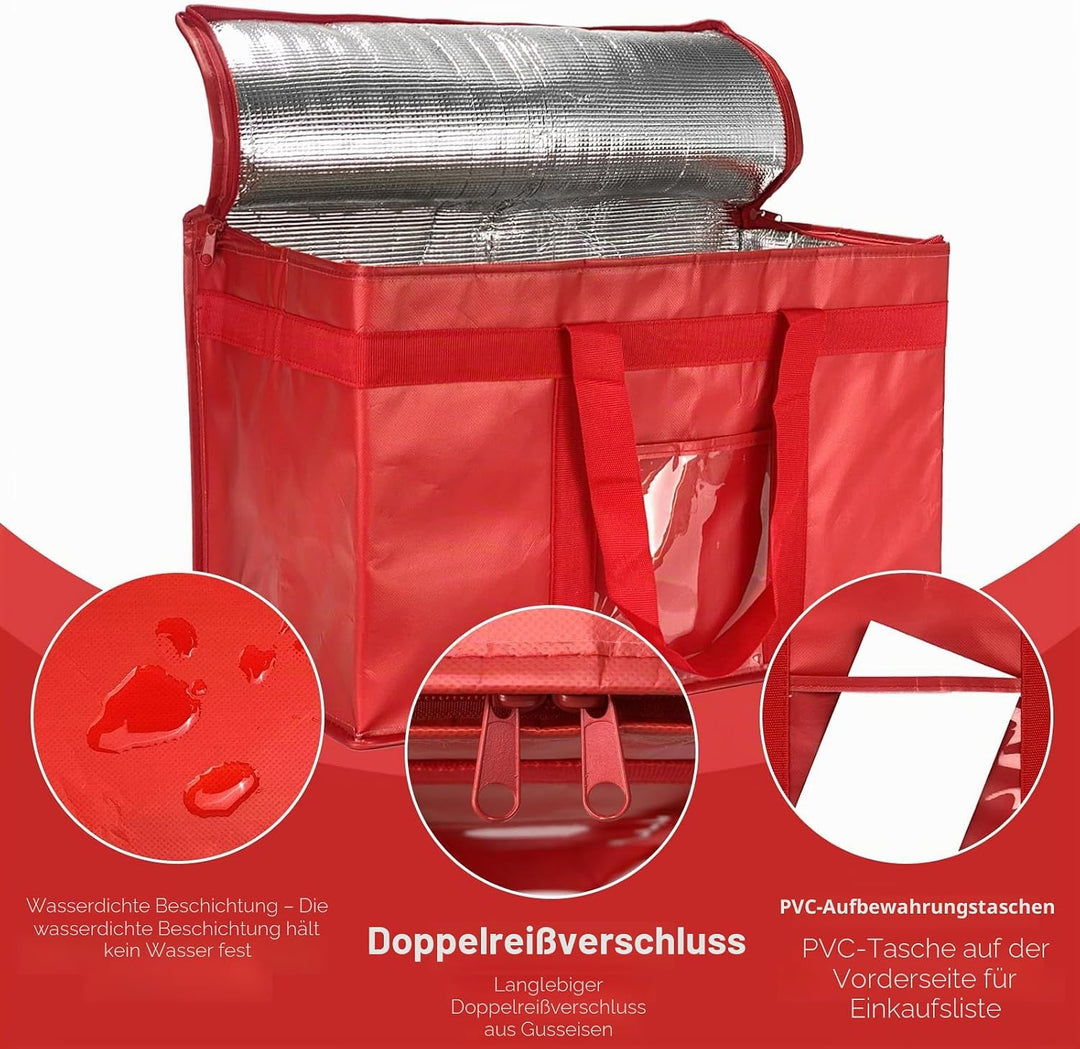 Yalin XXXL grosse isolierte Kühltasche, Styropor-Kühler, hält Lebensmittel heiss oder kalt, wiederve