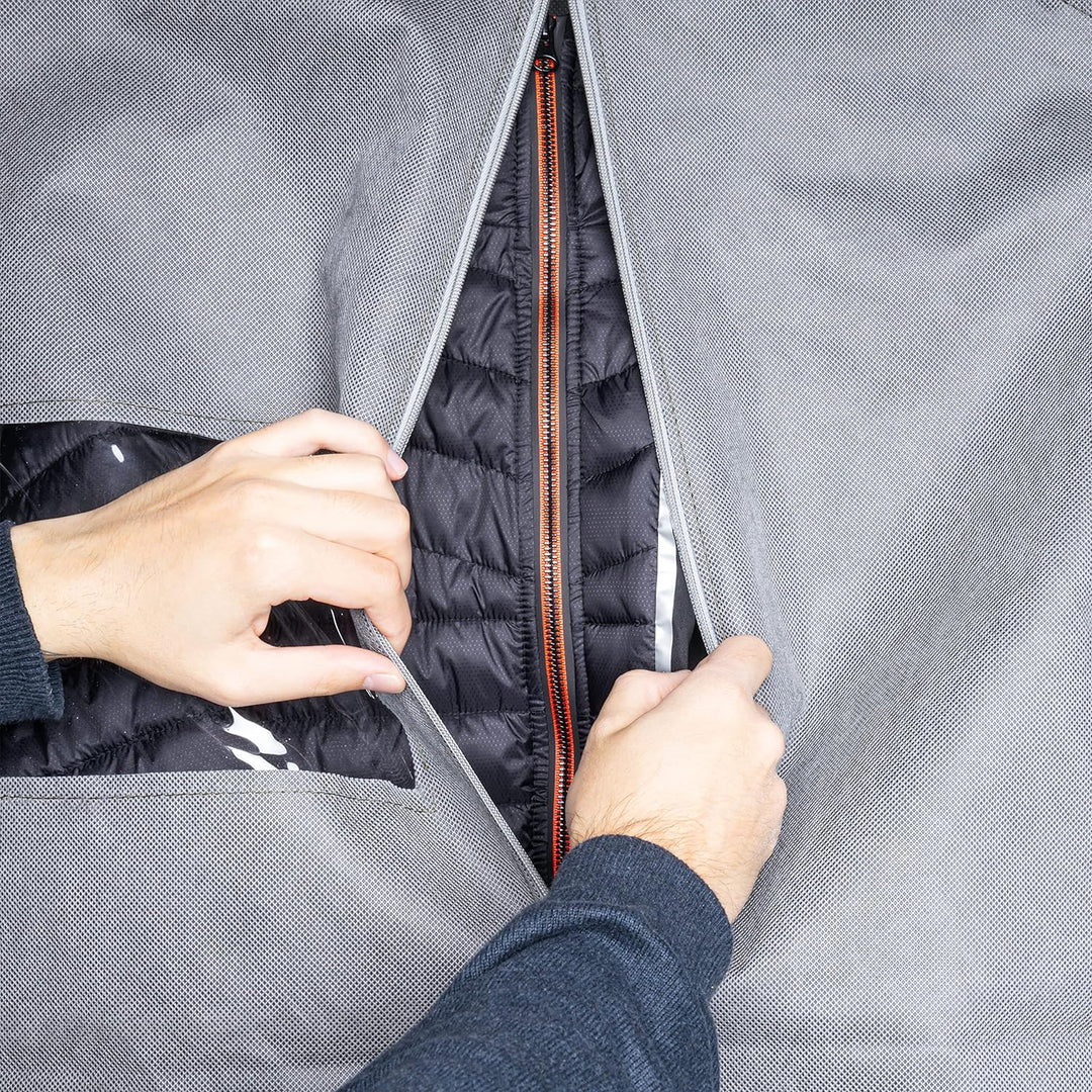 COVER IT Kleidersack Lang mit Reissverschluss für Reisen 100x60cm Grau 5er Set Kleiderhülle für Anzu