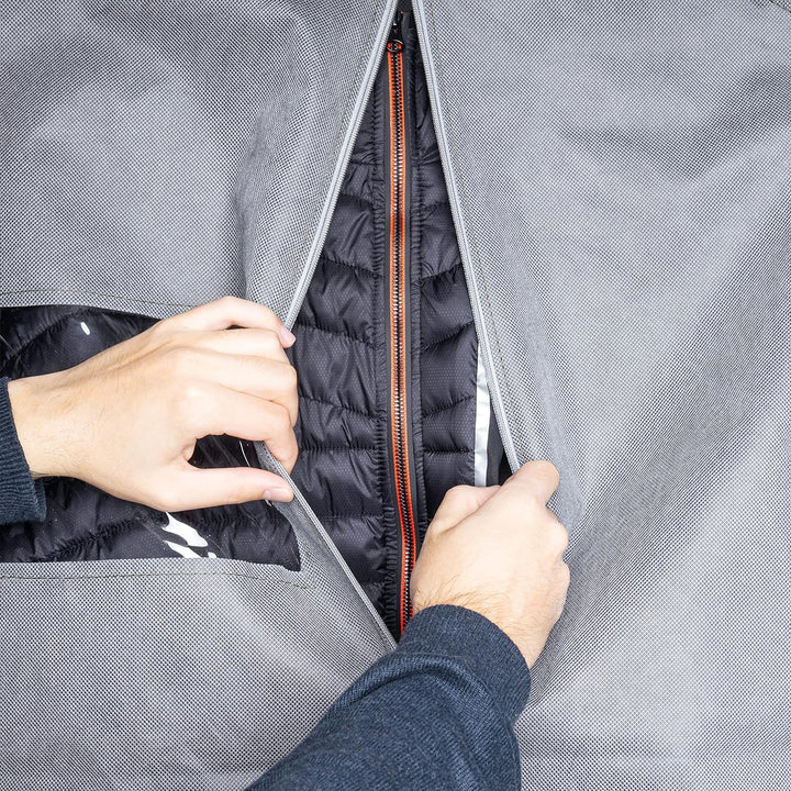 COVER IT Kleidersack Lang mit Reissverschluss für Reisen 100x60cm Grau 5er Set Kleiderhülle für Anzu