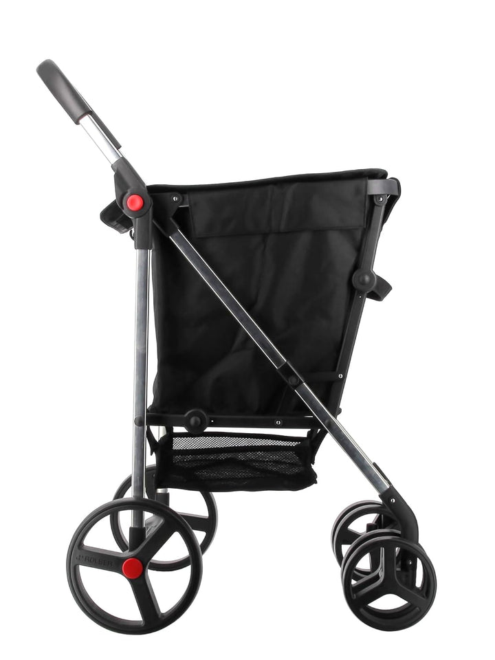 Klappbarer Einkaufstrolley Rolser Basquet MF 4 grosse Räder (2 drehbare) - Schwarz, Schwarz