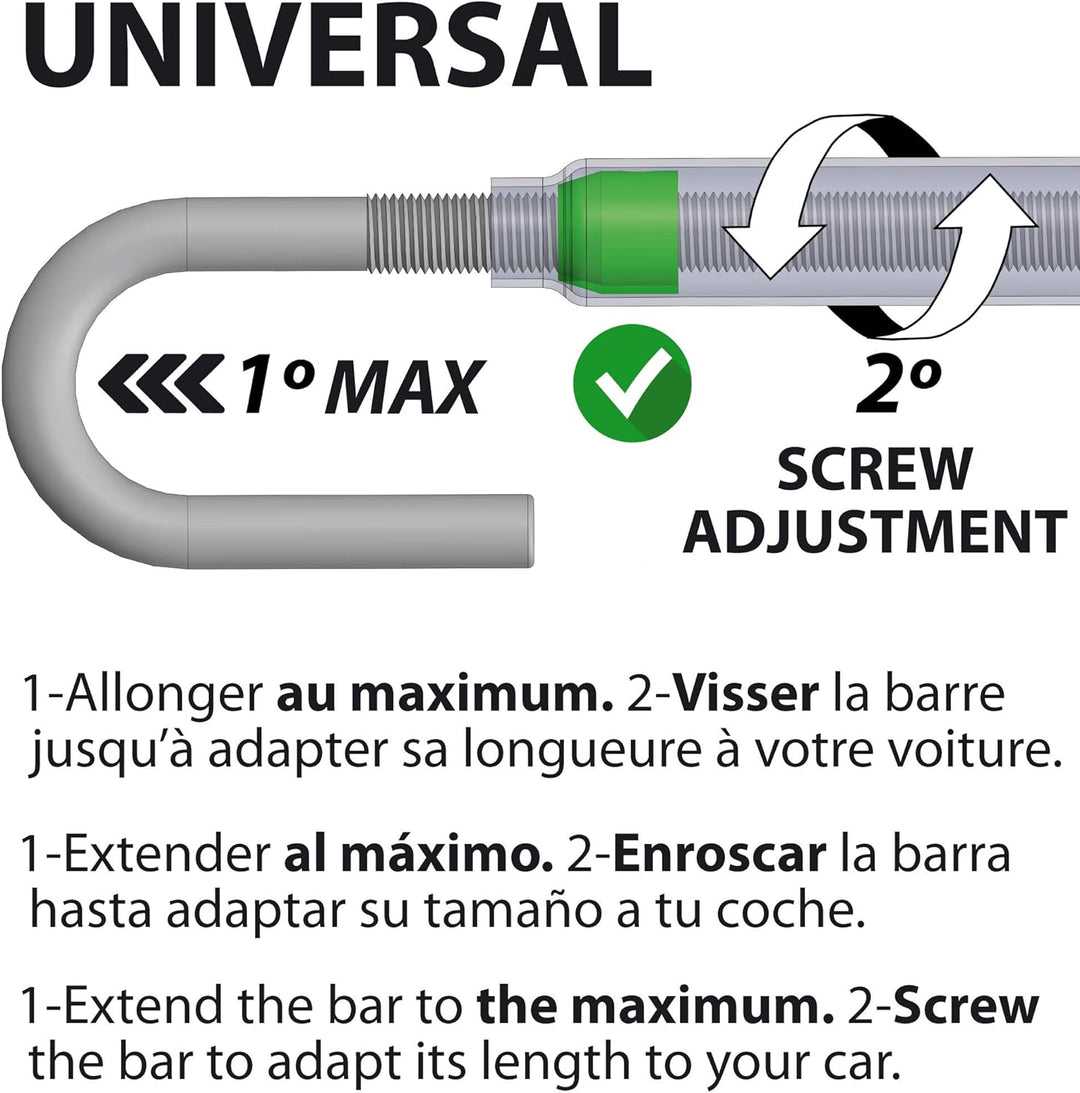 BUNKER BB83B Lenkradkralle Anti-Diebstahl, Gehärtete Schaukel, Hohe Sicherheit, Universal Max 83cm S