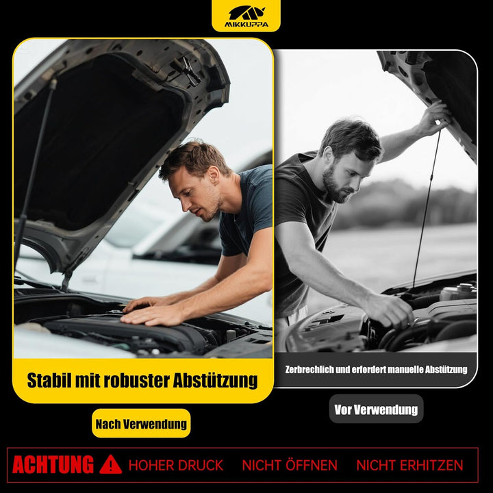 MIKKUPPA 2 Stück Gasfeder Heckklappe kompatibel mit VW Touran 1T1/1T2 03–10 | Heckklappendämpfer – e