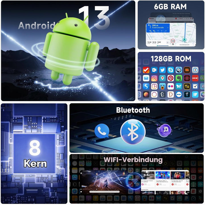 6G+128G Kabelloses Carplay-Autoradio für Peugeot 107/Citroen C1/Toyota Aygo mit 10,1 Zoll IPS-Touchs