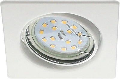 Trango 6er Set 6729-066SMOSD LED Einbaustrahler Weiss matt Eckig inkl. 6x 5 Watt 3 Stufen dimmbar Ul