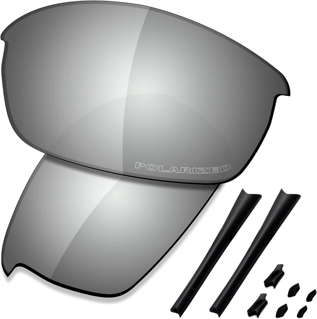 Saucer Premium-Ersatzgläser und Gummi-Kits für Oakley Flak Jacket Sonnenbrillen High Defense - Chrom