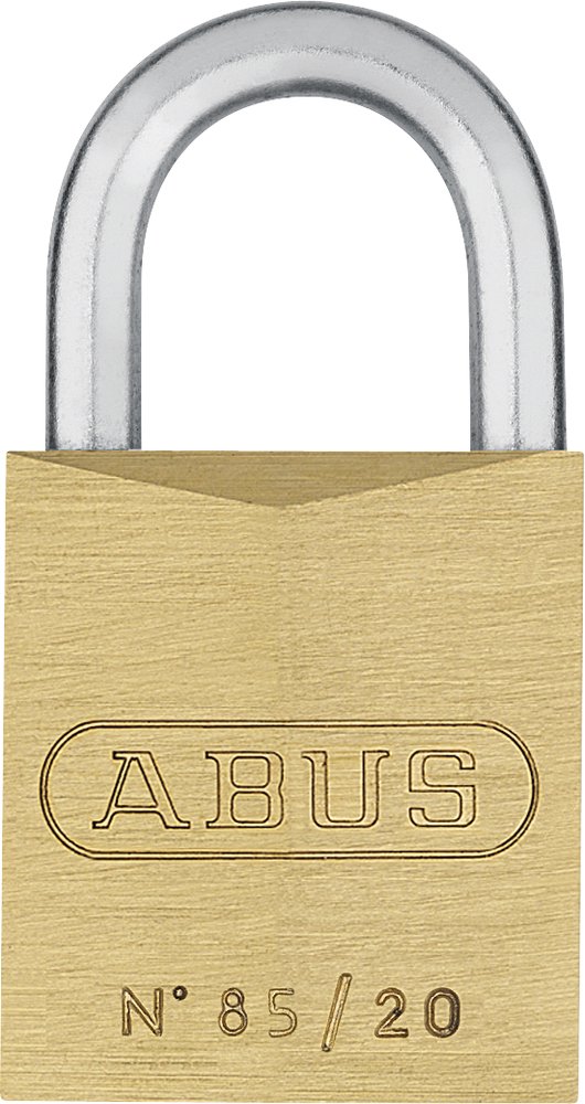 ABUS Vorhängeschloss Messing 85/20HB22 gl.-0196 - gleichschliessend und mit hohem Bügel - für Keller