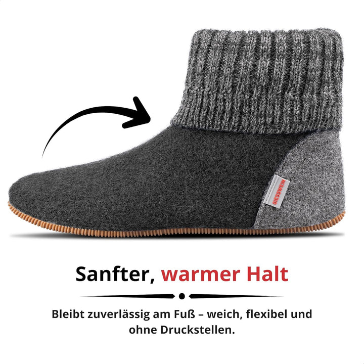 Giesswein Hüttenschuh Wildpoldsried 24 EU Anthrazit 019, 24 EU Anthrazit 019