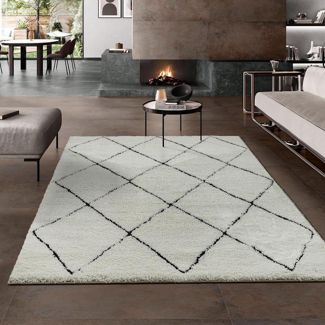 the carpet Velvet eleganter Designer Teppich Wohnzimmer, weicher &amp; pflegeleichter Hochflor Wohnzimme