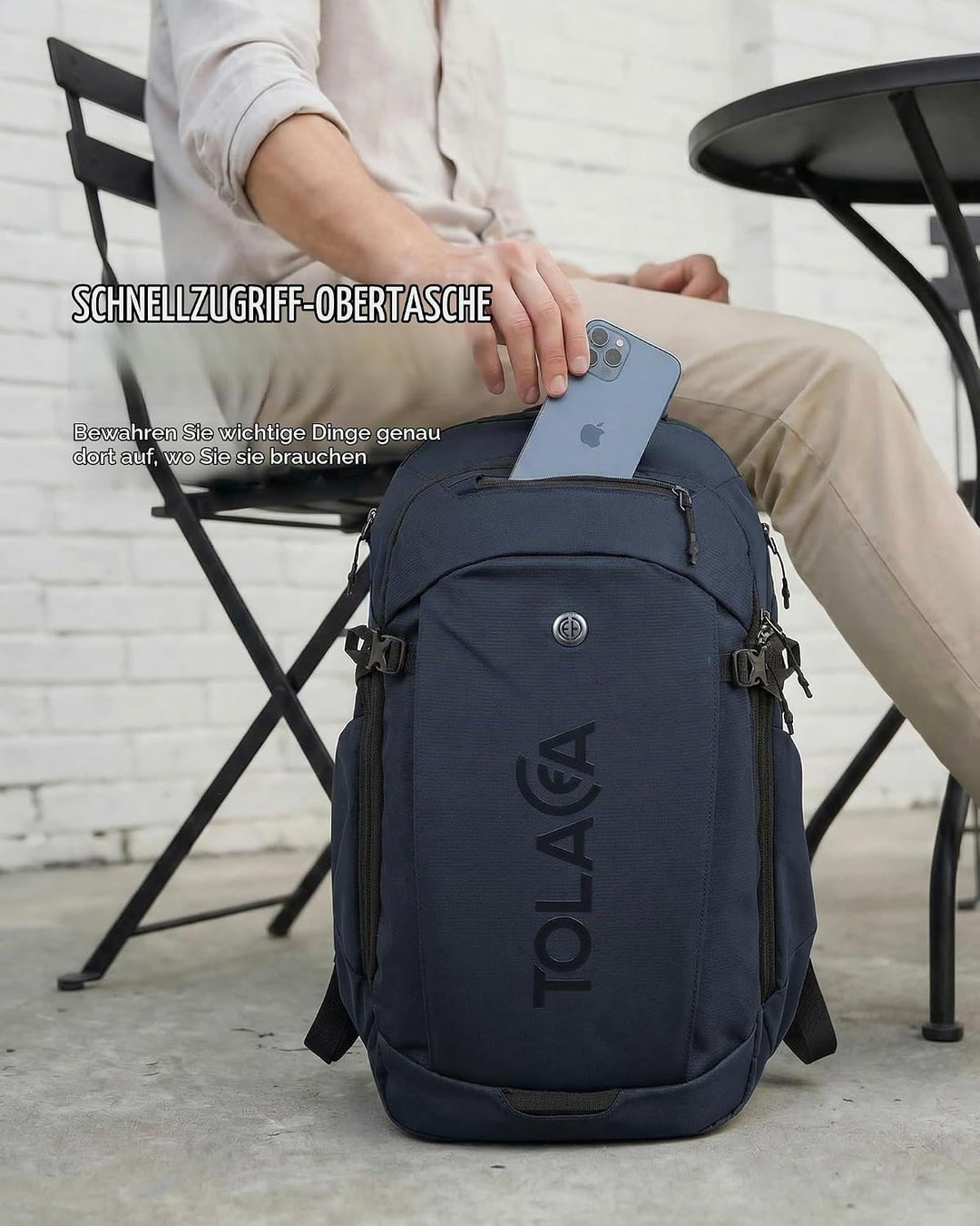 Tolaccea Business Laptop Rucksack 32L, Reiserucksack mit 15,6 Zoll stosssicherer EVA-Laptoptasche,Ha