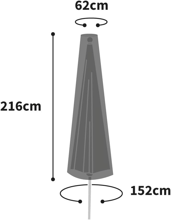 Bosmere Storm Black Schutzhülle für XXL-Sonnenschirm Schwarz, Schwarz