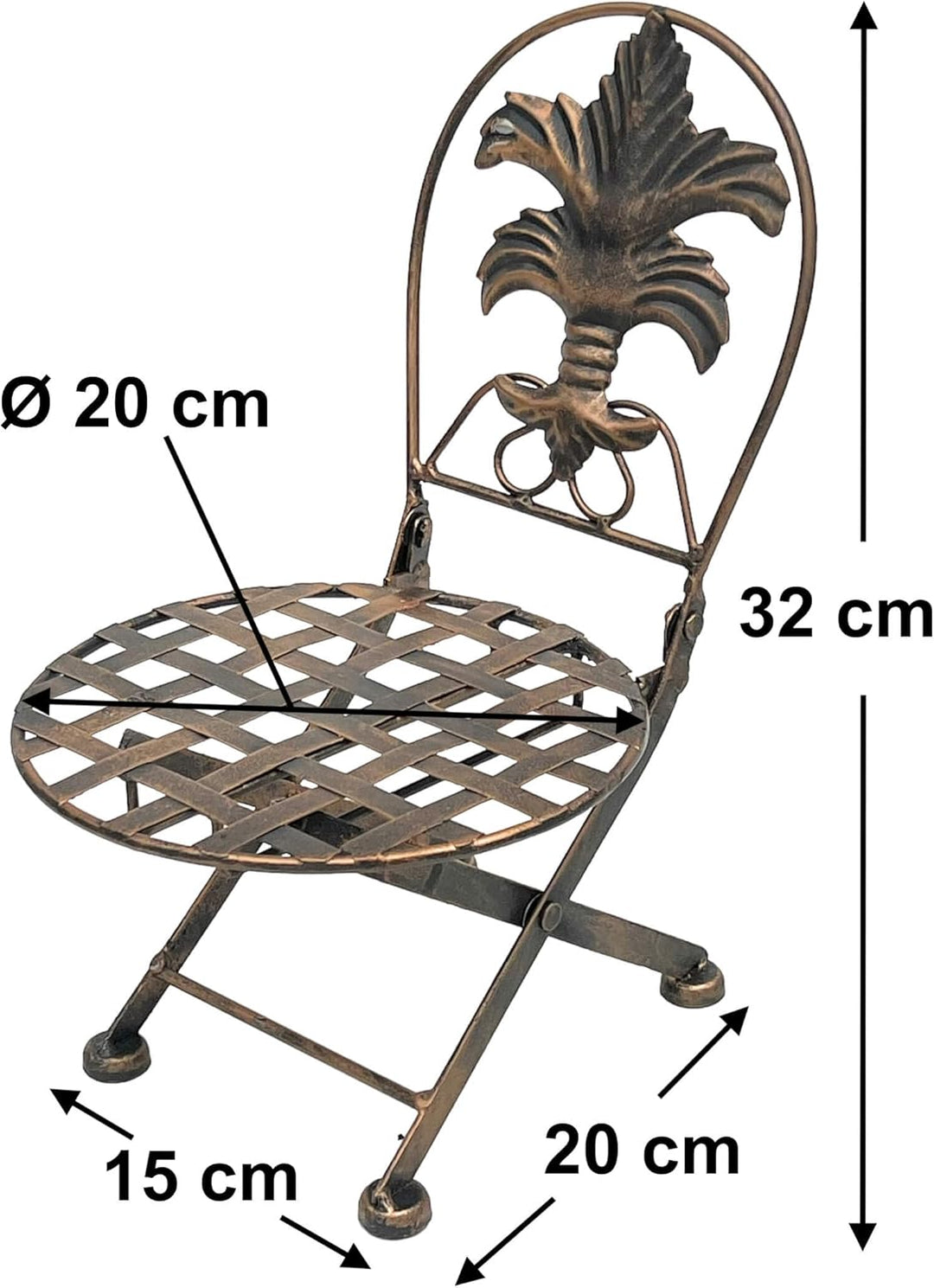 DanDiBo Blumenhocker Stuhl klappbar Metall Blumenständer Pflanzenständer 32 cm Puppenstuhl