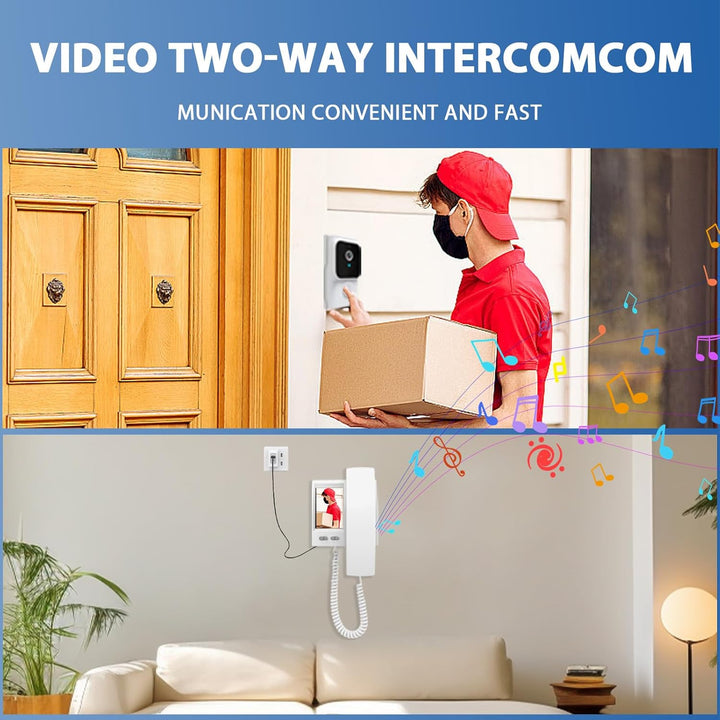 Video Door Phone System 4.5 Inch IPS Screen Wireless Doorbell with Camera Doorphone Telephone Style