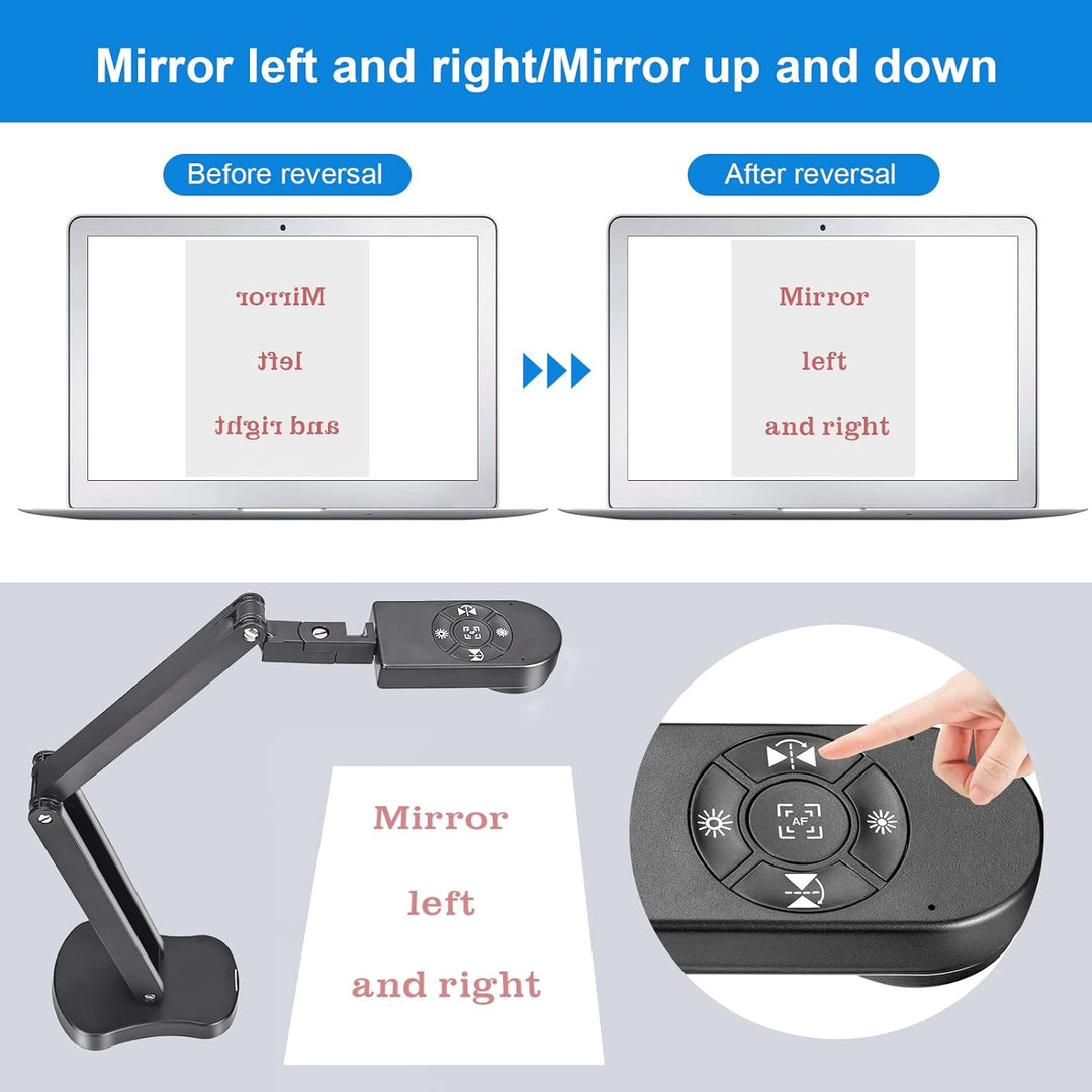 Kitchbai 4K Ultra High Definition 8MP USB-Dokumentenkamera - Mac OS, Windows, Chromebook, Zoom, Micr