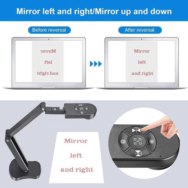 Kitchbai 4K Ultra High Definition 8MP USB-Dokumentenkamera - Mac OS, Windows, Chromebook, Zoom, Micr