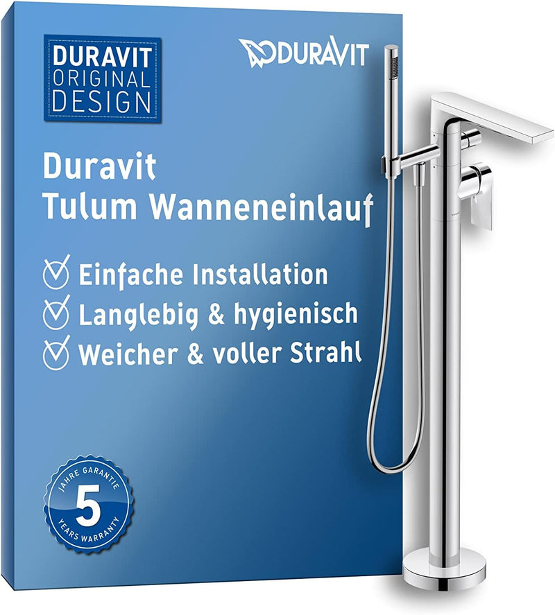 Duravit Tulum Wannenarmatur bodenstehend für 2 Verbraucher mit Umstellventil, Einhebel-Wannenmischer