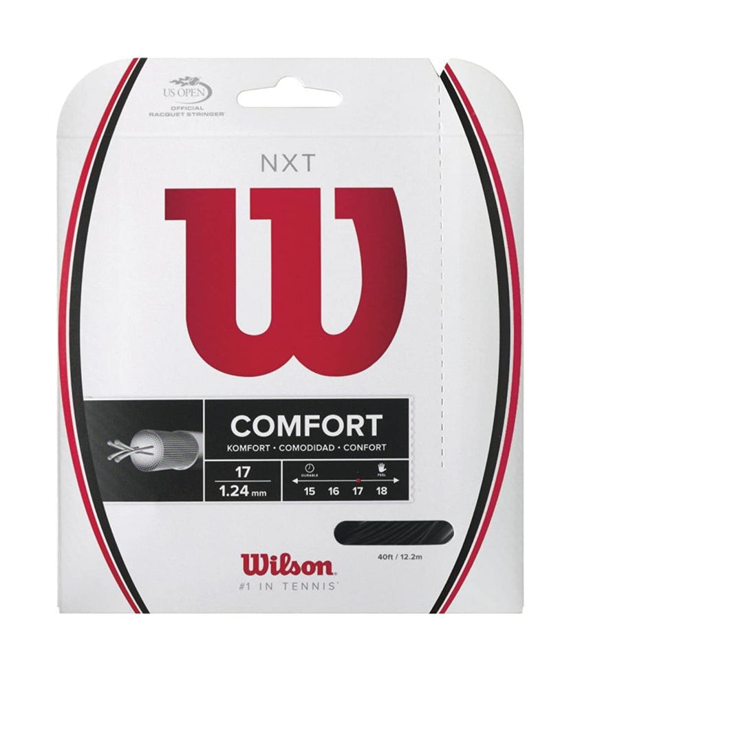 Wilson NXT Multifilament 17 Gauge Tennis Racket String in Black Color (Best String for Power and Com