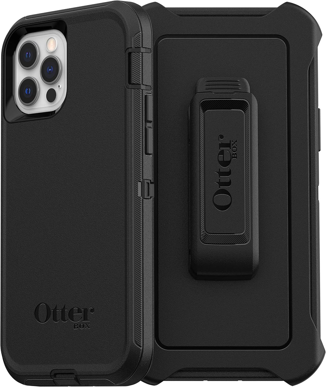 OtterBox Defender - robuste, sturzsichere und 3-lagige Schutzhülle für Apple iPhone 12/12 Pro, schwa
