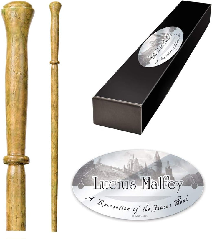 The Noble Collection - Lucius Malfoy Character Wand - 15in (37cm) Wizarding World Wand with Name Tag