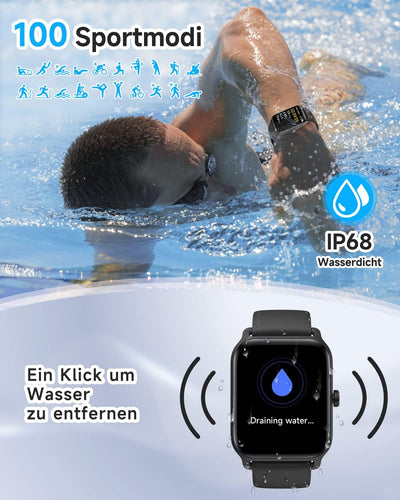 Gydom Smartwatch Herren mit Telefonfunktion Alexa Built-in 1.8" Damen Fitness Tracker 100+ Sportmodi