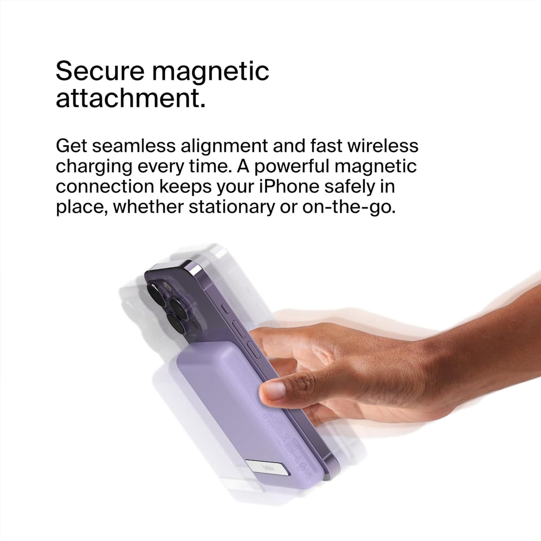 Belkin magnetische 5000-mAh-Powerbank, externer Handy-Akku, kompatibel mit MagSafe, mit Passthrough-