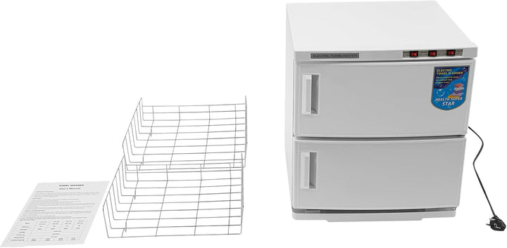 Handtuchwärmer 50L 2-stufig 412W 70°C Elektrischer Kompressenwärmer aus Edelstahl mit Tropfplatte un