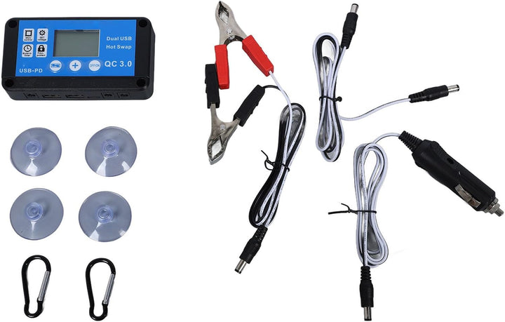 100 Watt Solarpanel Kit, IP67 Wasserdichtes Solarpanel Ladegerät mit 12V 24V 20A Controller, 2 Haken