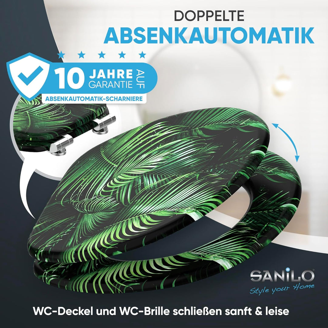 Sanilo WC Sitz mit Absenkautomatik, viele schöne schwarze Toilettendeckel zur Auswahl, hochwertige u