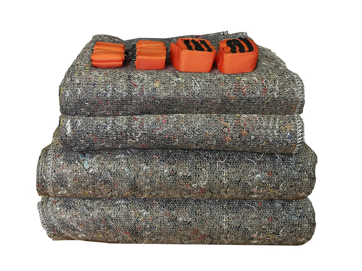 Umzugset 2 x Umzugdecke 150 x 200 cm + 2 x Umzugdecke XXL 150 x 300 cm + 1 x 2 Personen Tragegurt