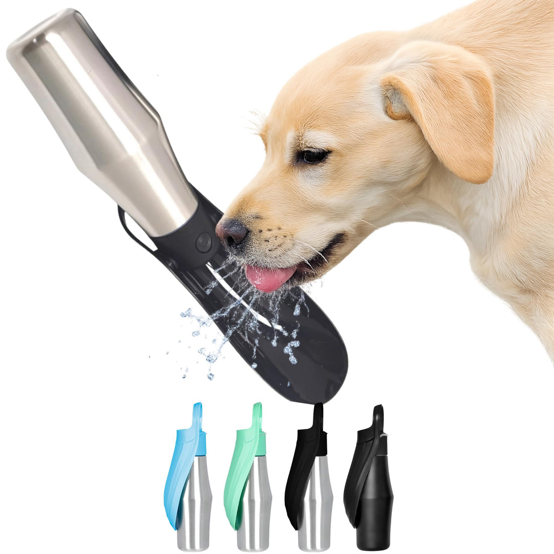 Trinkflasche Hunde für unterwegs Hundetrinkflasche Edelstahl ca 800 ml 2 in 1 Wassernapf Hund auslau