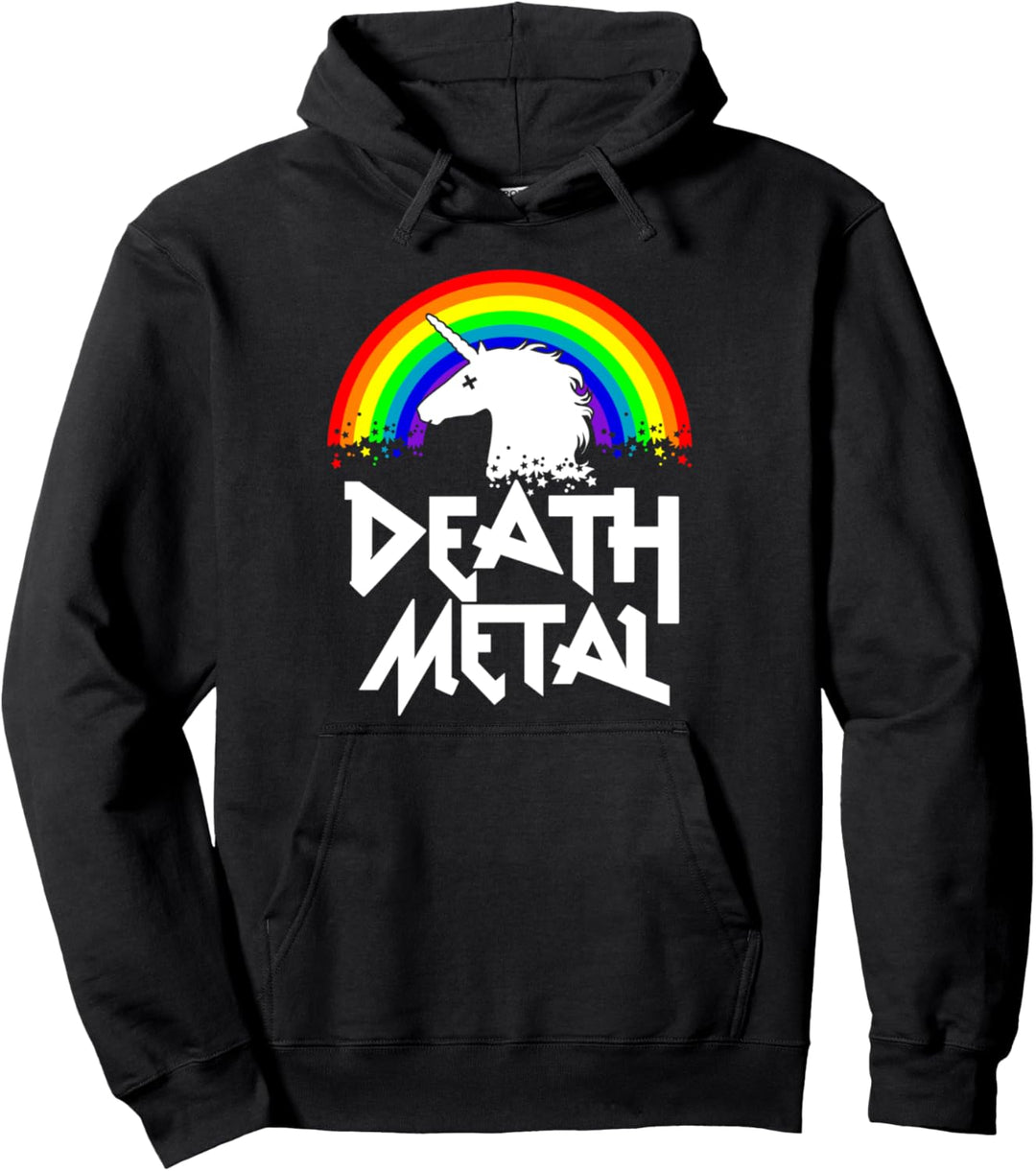 Death Metal - lustiges Rockmusik Einhorn Festival Rocker Pullover Hoodie