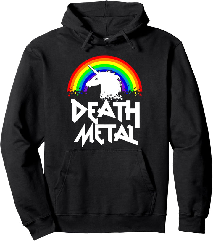 Death Metal - lustiges Rockmusik Einhorn Festival Rocker Pullover Hoodie