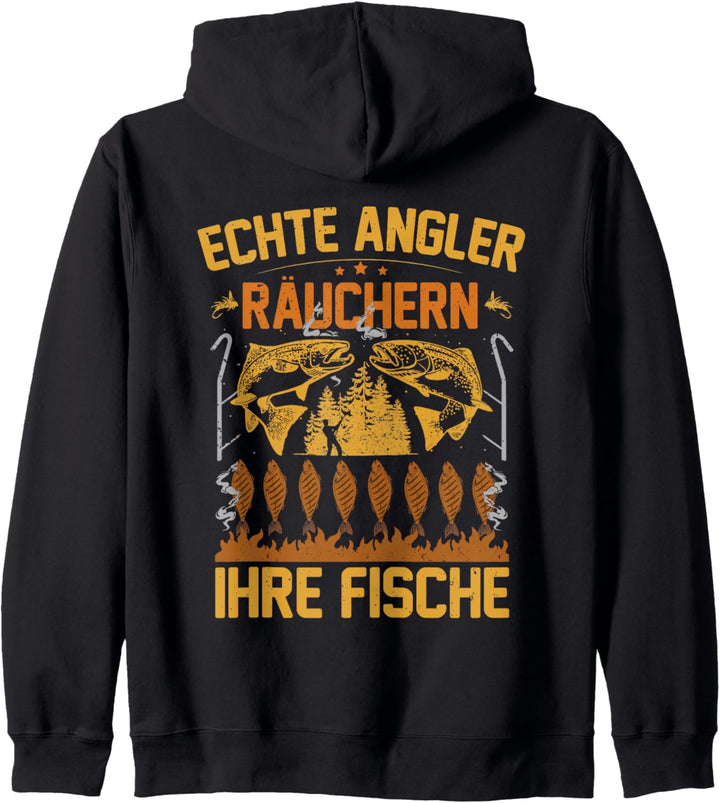 Angeln Spruch Echte Angler Räuchern Ihre Fische Räucherfisch Kapuzenjacke