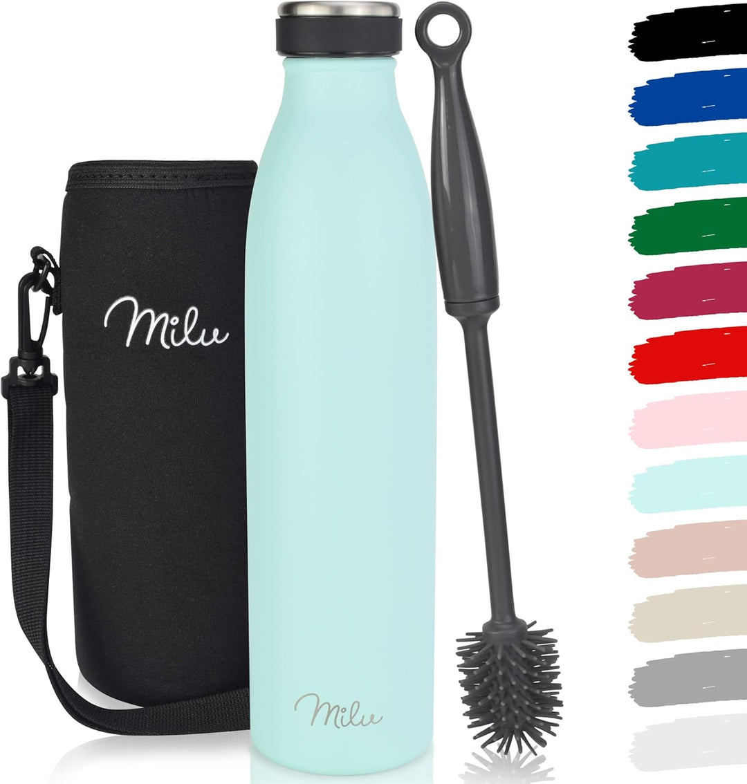 Milu Thermoflasche 350ml 500ml 750ml 1L 1,5L Isolierte Edelstahl Trinkflasche, Thermoskanne Auslaufs