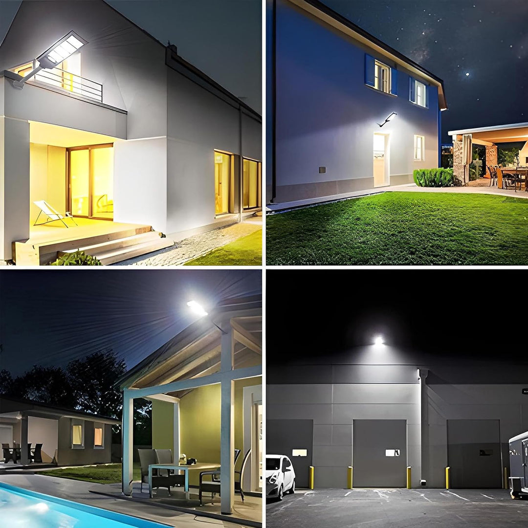 Retoo Solar Strassenlampe mit Motion Sensor, Wasserdichtes 6000K Weiss LED Strassenlaterne mit Fernb