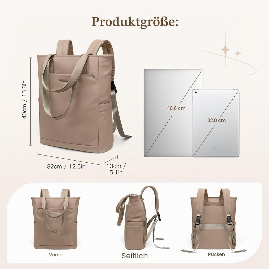 Rucksack Damen 16 Zoll, Laptop Schulrucksack Wasserdicht, Schultasche Women Elegant Tagesrucksäcke H