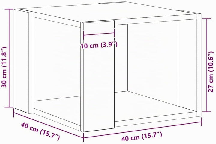 vidaXL Couchtisch Schwarz Eichen-Optik 40 x 40 x 30 cm Holzwerkstoff, Stilvoller Couchtisch für das
