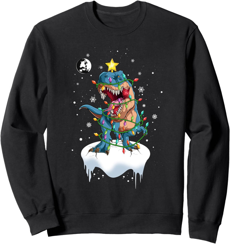 Weihnachtsbaum Dinosaurier Lichterkette Weihnachten Tree Rex Sweatshirt