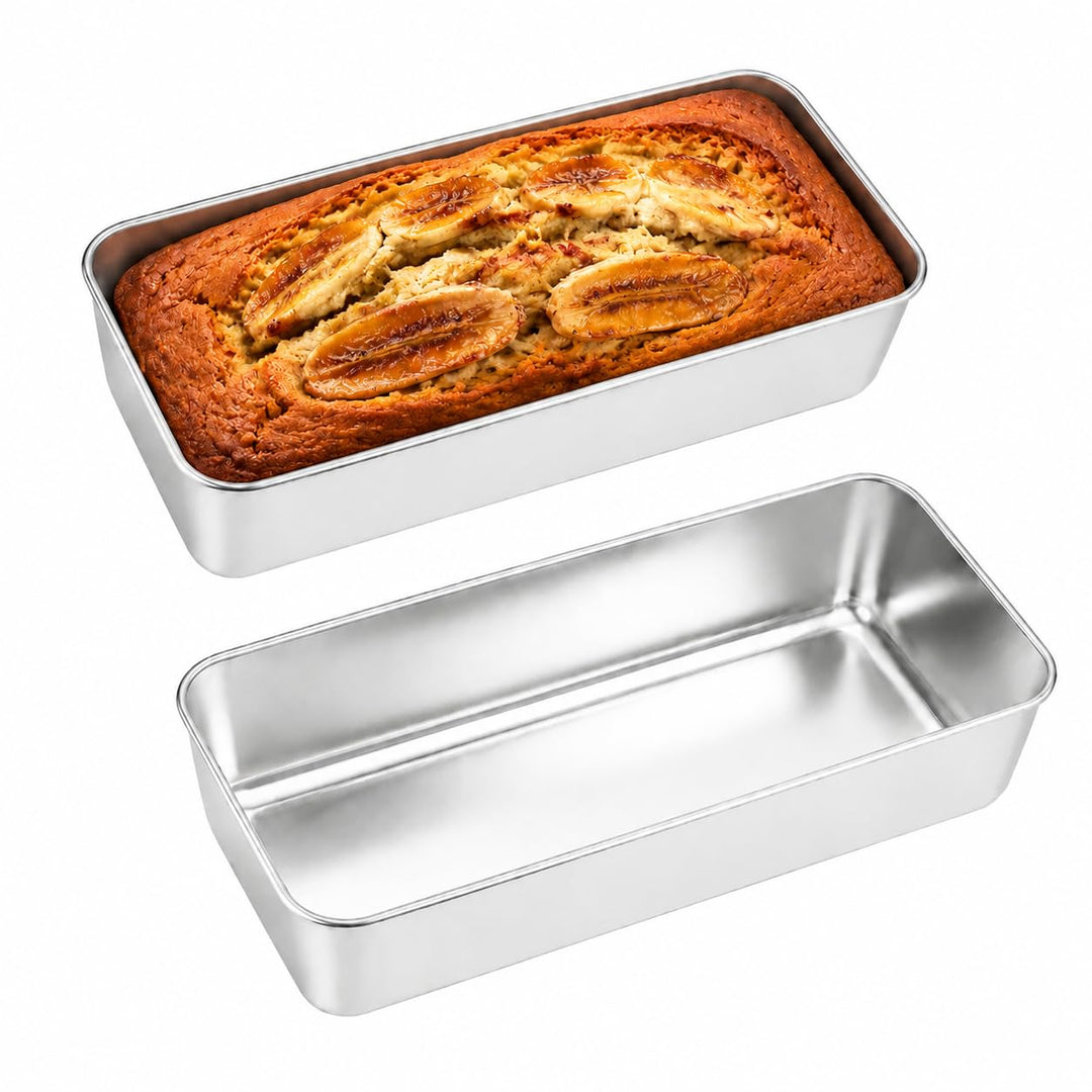 TEAMFAR 2 Stück Kastenform Kuchen, 31,5 cm Edelstahl Gross Brotbackform Brotform für Kuchen Toast Br